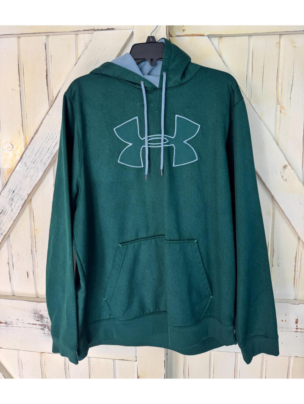Under Armour Mens Hoodie Size XL Green Pullover Loose Fit Big Logo Sweatshirt